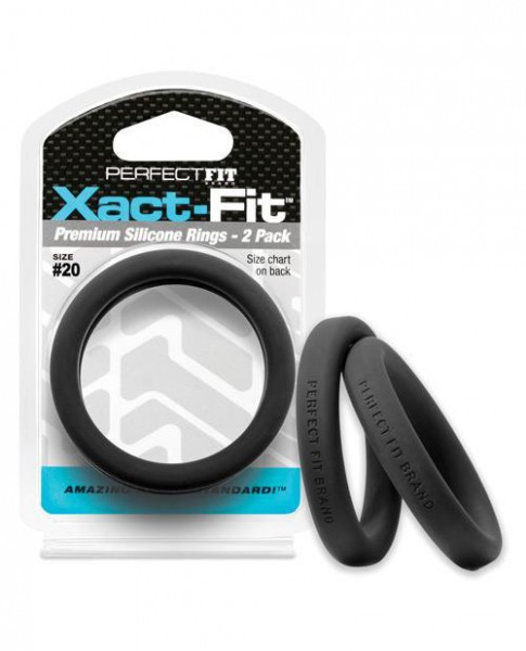Perfect Fit Xact-Fit Silicone Cock Rings, 2-Packs, 14 Possible Sizes