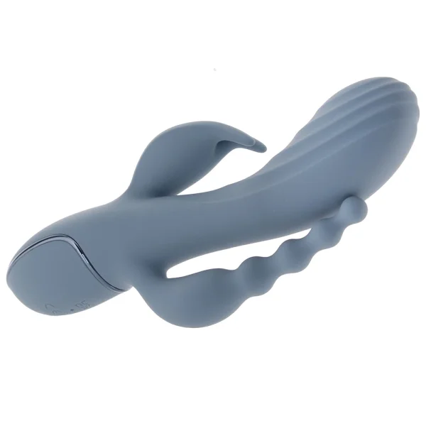 III Triple Ecstasy Silicone Pulsating Rechargeable Triple Stimulation Vibrator By CalExotics