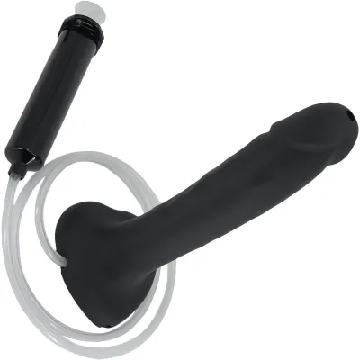 Strap on Me Squirting Harness Compatible Realistic Silicone Dildo Large Black