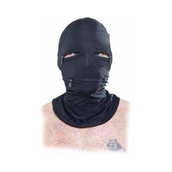 Fetish Fantasy Black Zipper Face Hood O/S