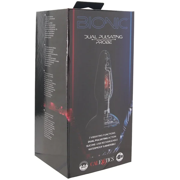 Bionic Dual Pulsating Probe Rechargeable Silicone Anal Stimulator By CalExotics - Black