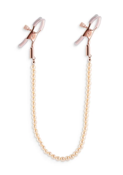 Bound Adjustable DC1 Pearl Chain Nipple Clamps by NS Novelties - Rose Gold
