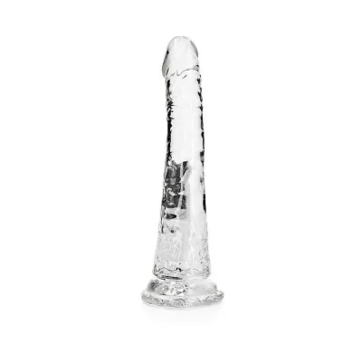 Realistic Dildos Realrock Crystal Clear Slim 7 In Dildo Clear