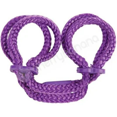 Japanese Silk Love Rope Purple Ankle Cuffs