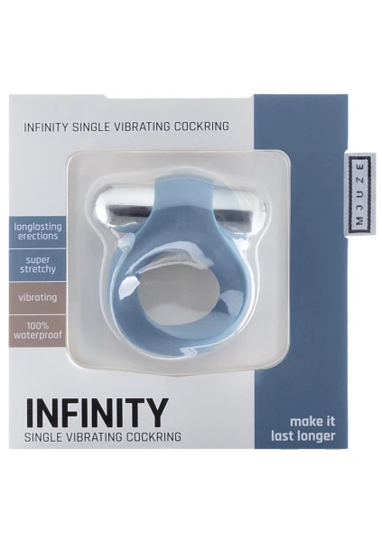 Infinity - Single Vibrating Cockring - Blue