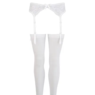 Mila s Suspender Belt White S m
