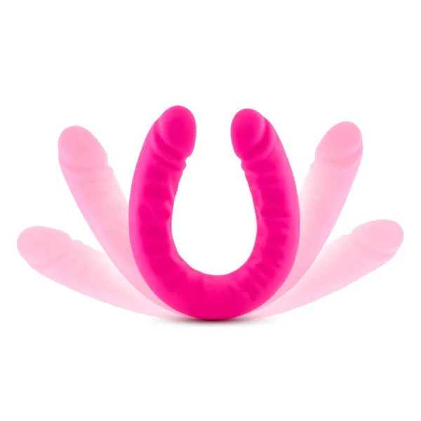 18" Slim Double Sided Dildo in Hot Pink