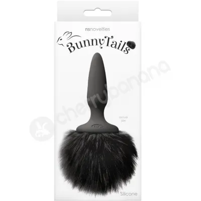 Tails Bunny Tail Mini Black Fluffy 2 5 Silicone Butt Plug