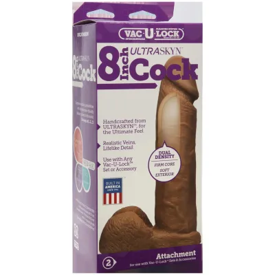 Vac U Lock 8 Inch Ultraskyn Cock Caramel