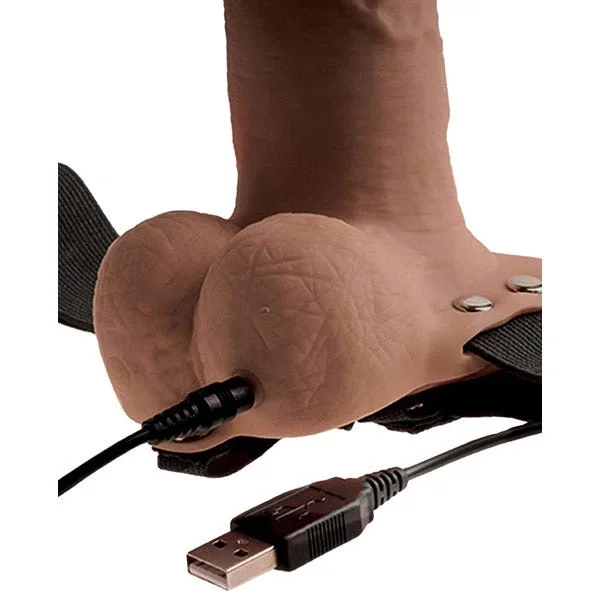 Fetish Fantasy 6 in. Hollow Rechargeable Strap-On with Balls