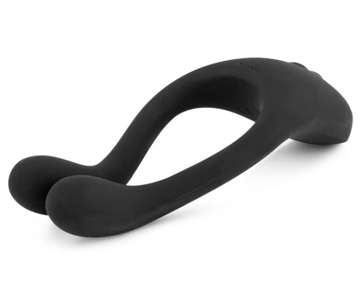 Tryst Multi Erogenous Zone Silicone Vibrator and Cock Ring - Black