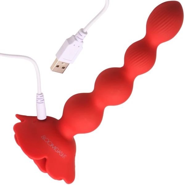 Bloomgasm Rose Twirl Vibrating & Rotating Anal Beads