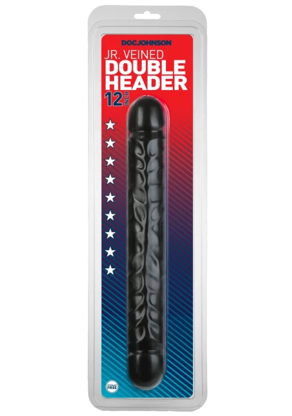 Jr Veined Double Header 12 Inch Bender Dong Black