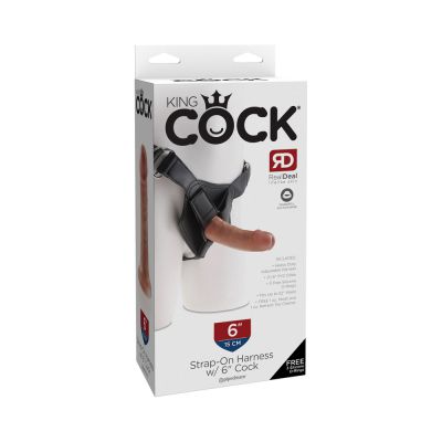 King Cock Strap on Harness W 6in Cock Tan