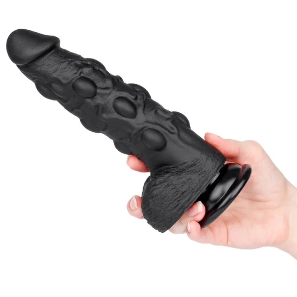 Bondara Stud Black Silicone Suction Cup Dildo – 8 Inch — image 5 of 5