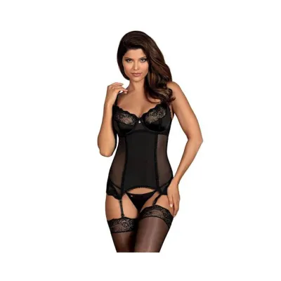 Obsessive Amallie Corset And Thong Black S m