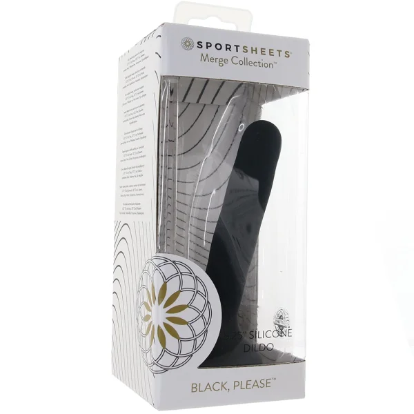 Please  5.25" Silicone Harness Compatible Dildo By Sportsheets - Black