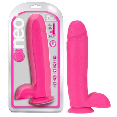 Neo 11 Inch Dual Density Dildo Neon Pink