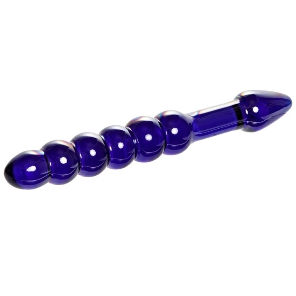 Glacier Glass Iridescent Beaded Double Ended Dildo – 9 Inch — image 4 of 5