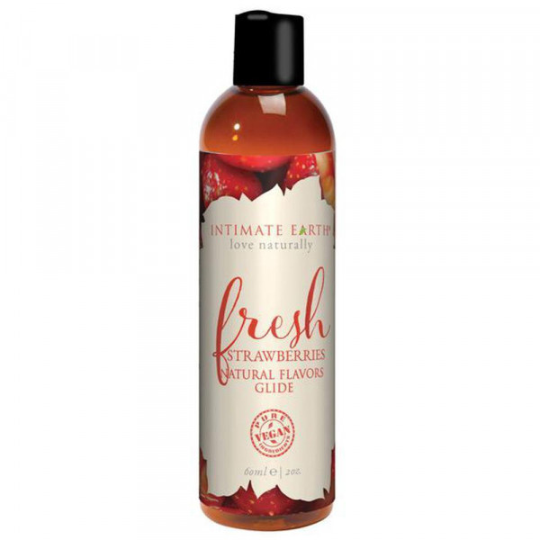 Intimate Earth Glide Strawberry Flavored Water-Based Lube | 2oz