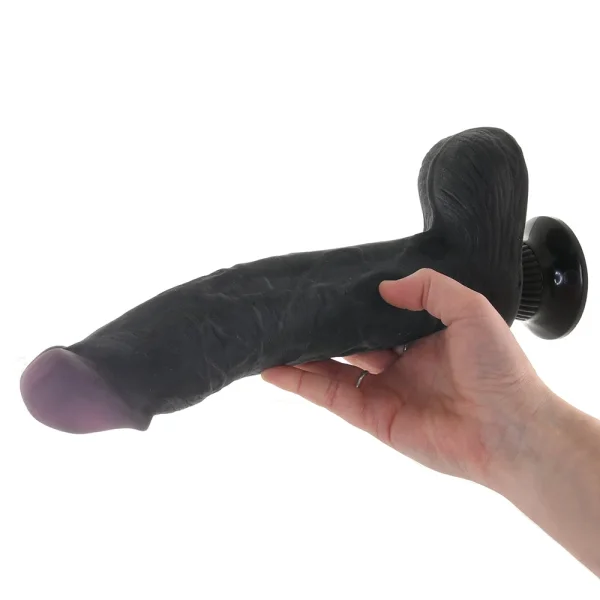 Real Feel Deluxe No. 11 - 11" Suction Cup Vibrating Dildo - Charcoal