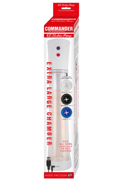 Commander USB Rechargeable High Vacuum Electric Penis Pump XL