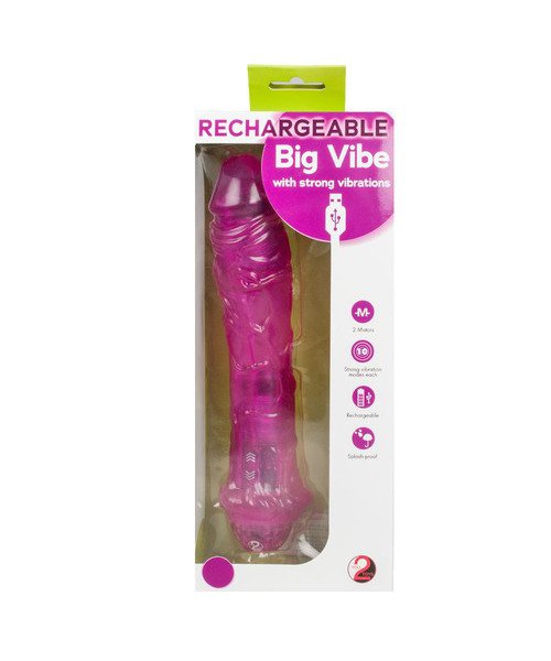 Big Vibe 10 Function Rechargeable Vibrating Dildo – 10 Inch