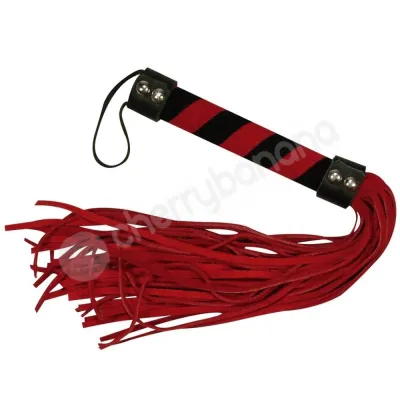 Bad Kitty Red 38cm Flogger With Wrist Strap