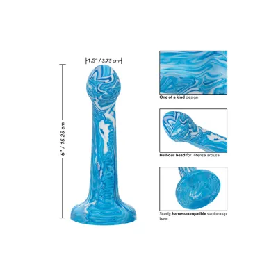 California Exotic Twisted Bulb Tip Probe 6 Marbled Silicone Dildo