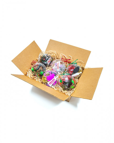 Christmas Baubles Deluxe Set Of 6 - Various - As Shown