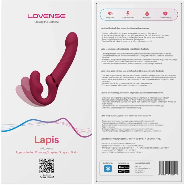 Lovense Lapis Double-Ended Vibrating Strapless Strap-On