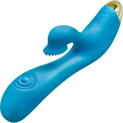 Aria Arousing AF Silicone Waterproof Dual Stimulation Vibrator By Blush Blue