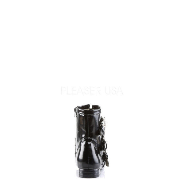 BROGUE-06 - 1" Heel, Blk Winklepicker Beatle boot w/ Skull Buckles — image 4 of 4