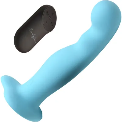 Simply Sweet 21X Vibrating Thick Rechargeable Silicone G Spot Vibrator With Remote Teal