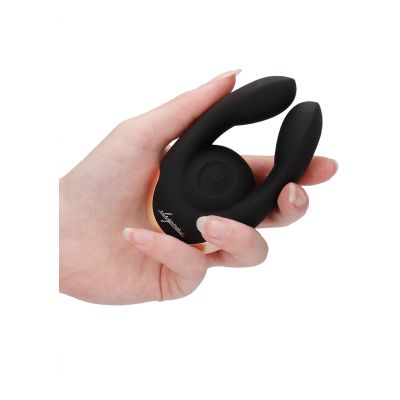 Dual Motor Clitoral Stimulator Fancy Black Best Silicone Sex Toys