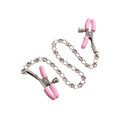California Exotic Nipple Play Adjustable Nipple Clamps with Crystal Chain