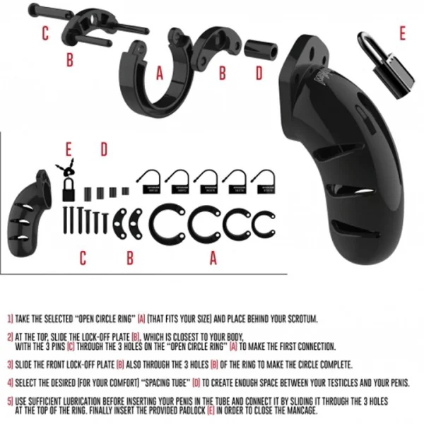 Man Cage Black Chastity Cock Cage – 4.5 Inch