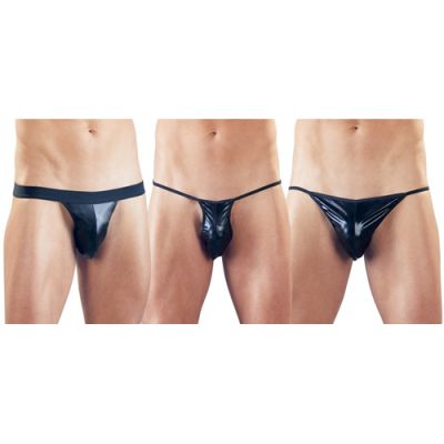 3 Piece Wetlook Thong Set