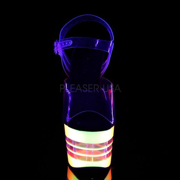 7 inches Heel, 2 3/4 inches UV Reactive Lined PF Ankle Strap Sandal — image 6 of 8
