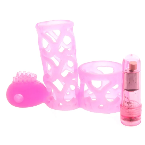 Lovers Cage Stretchy Cock Cage Comfortable Scrotum Cage - Pink