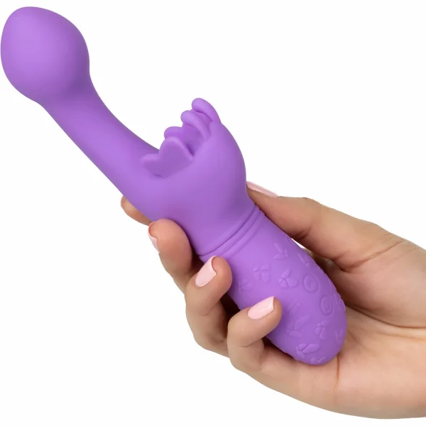 Butterfly Kiss Silicone Rechargeable Waterproof Dual-Stimulation Vibrator By CalExotics - Purple