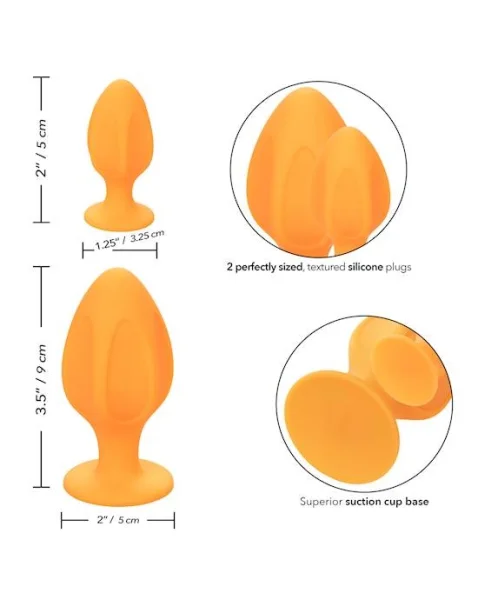 Cheeky Butt Plug Set - Orange