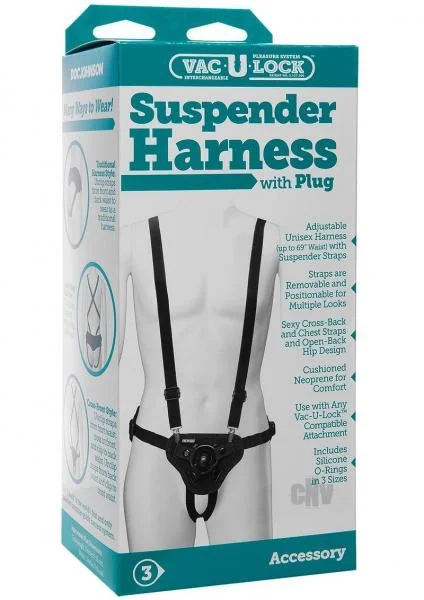 Vac-u-lock Suspender Harness With Plug Black