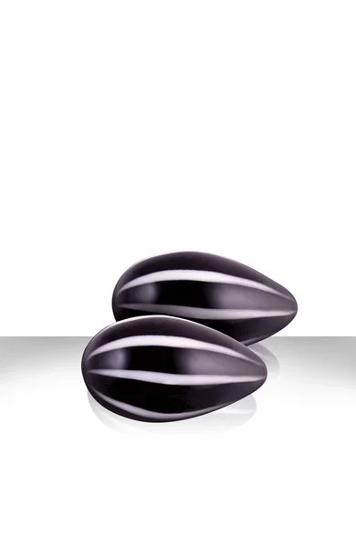 Crystal Premium Glass Eggs Black 1.75 By 1 Inch