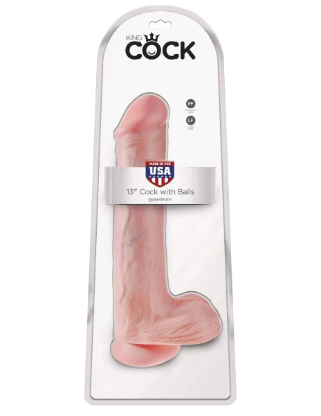 King Cock 13" Cock With Balls - Light