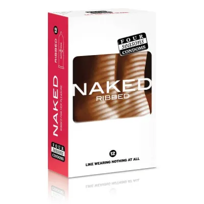 Four Seasons 12s Naked Ribbed Condoms 12 Pack
