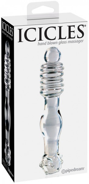 6" Multi Textured Glass Dildo