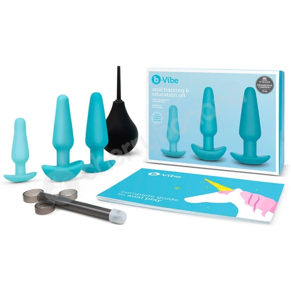 B-vibe Blue Anal Training Butt Plug 7 Piece Education Set