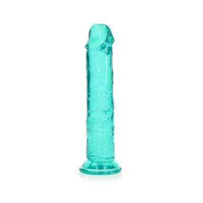 Personal Care Realrock Crystal Clear Straight 7 In Dildo Without Balls Turquoise