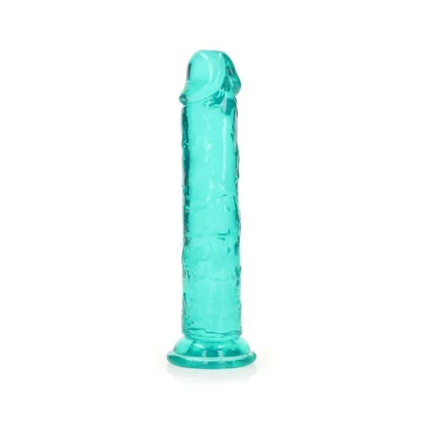 Personal Care: Realrock Crystal Clear Straight 7 In. Dildo Without Balls Turquoise